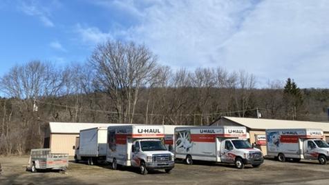 U-Haul trucks for rent at Cook's Storage Units