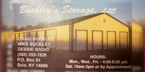 Business card for Buckley's Storage